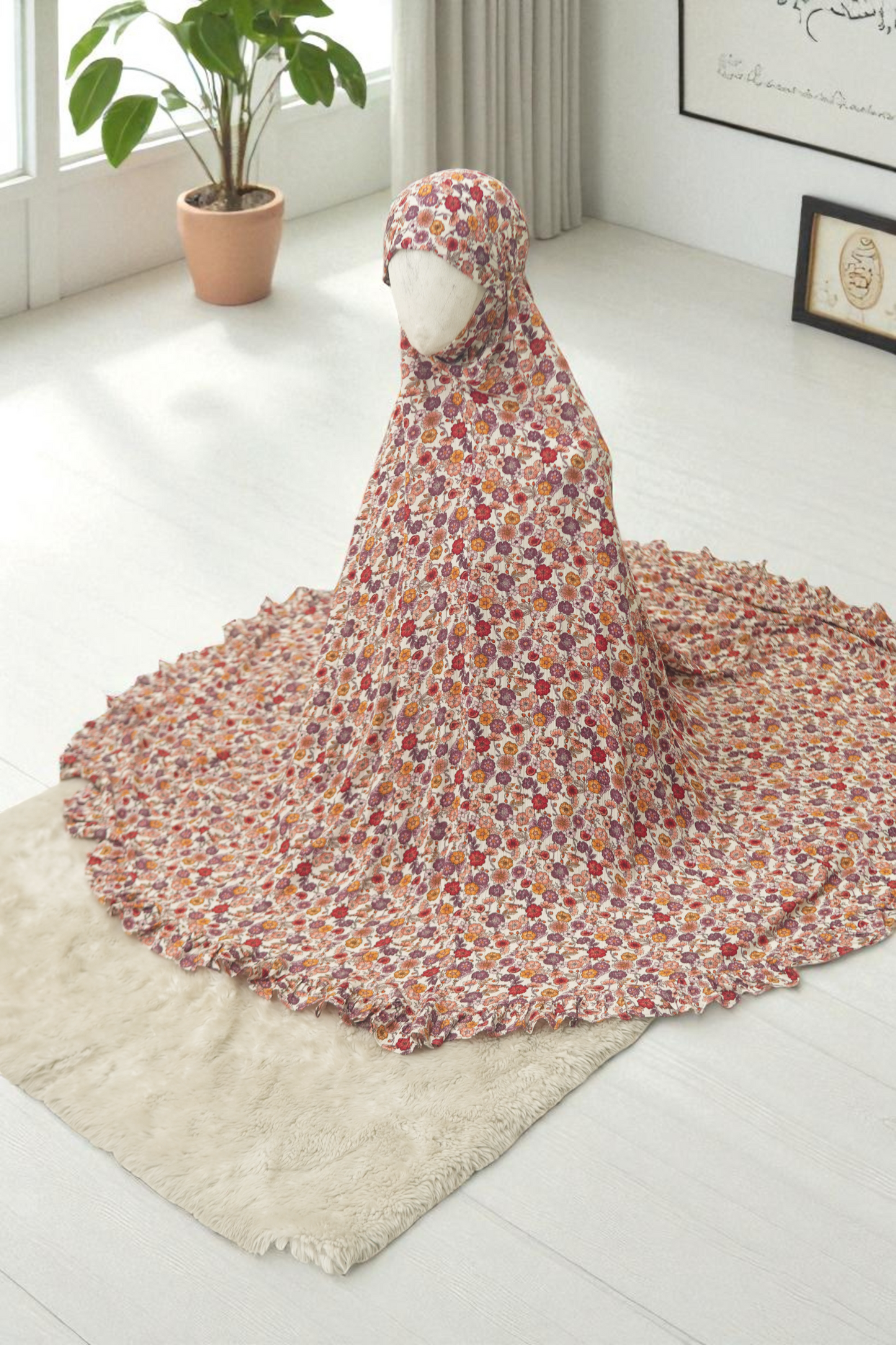 Sleeveless cotton khimar.