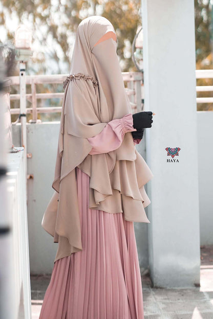 Double layer frill hijab