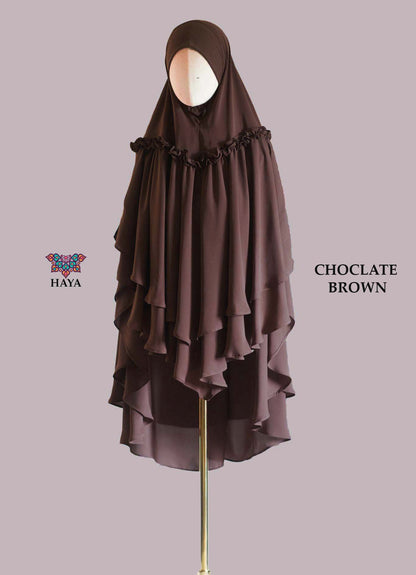 Double layer frill hijab