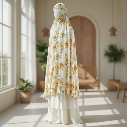 Sleeveless swiss cotton khimar